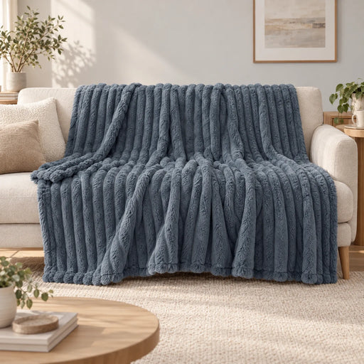 Snugglely - Ribbed Faux Fur Throw